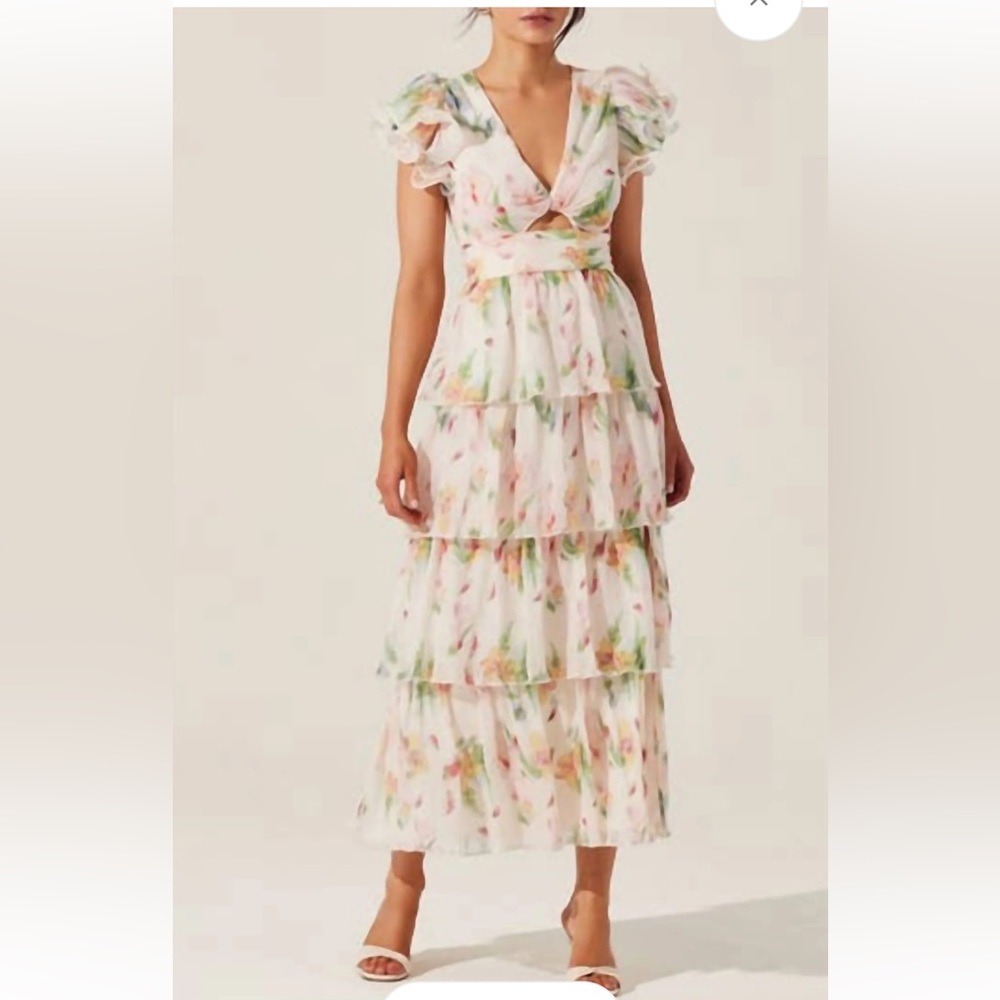 NWT ASTR Emporia Dress Floral Cream Pink